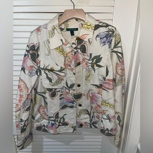 Ralph Lauren Denim Floral Watercolor Jean Jacket M​